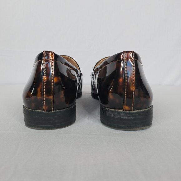 BANDOLINO Tortoise Shell Women's Loafer with Metallic Grey Buckle, Size 6M - Picture 7 of 14